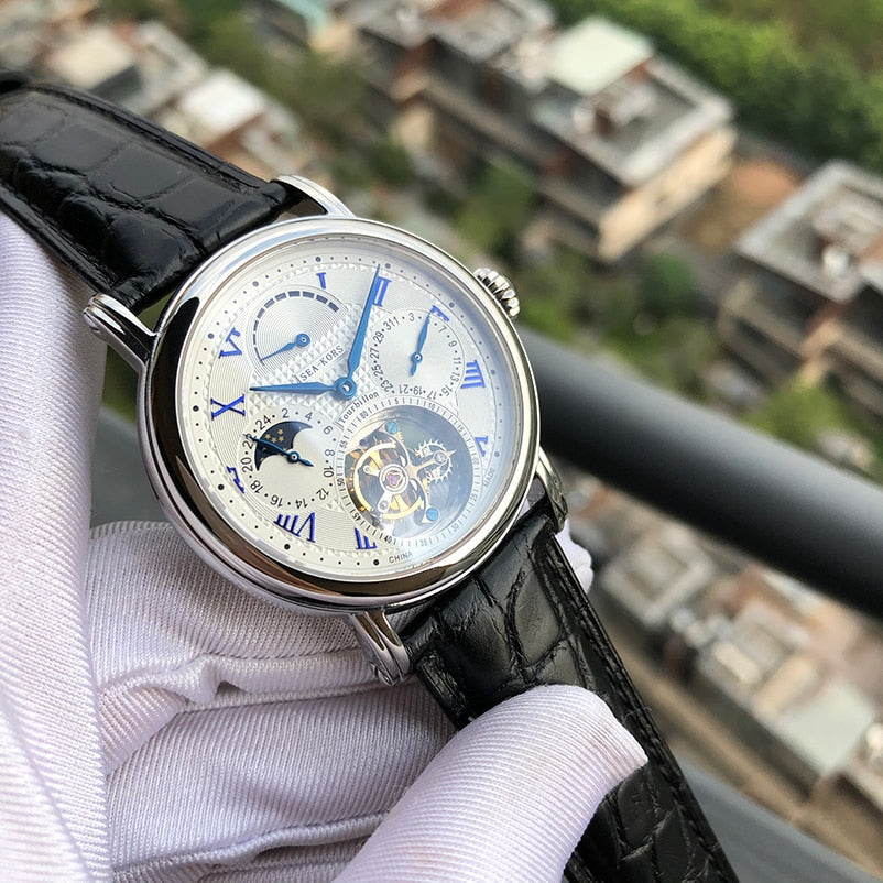 tourbillon movement hand winding watch